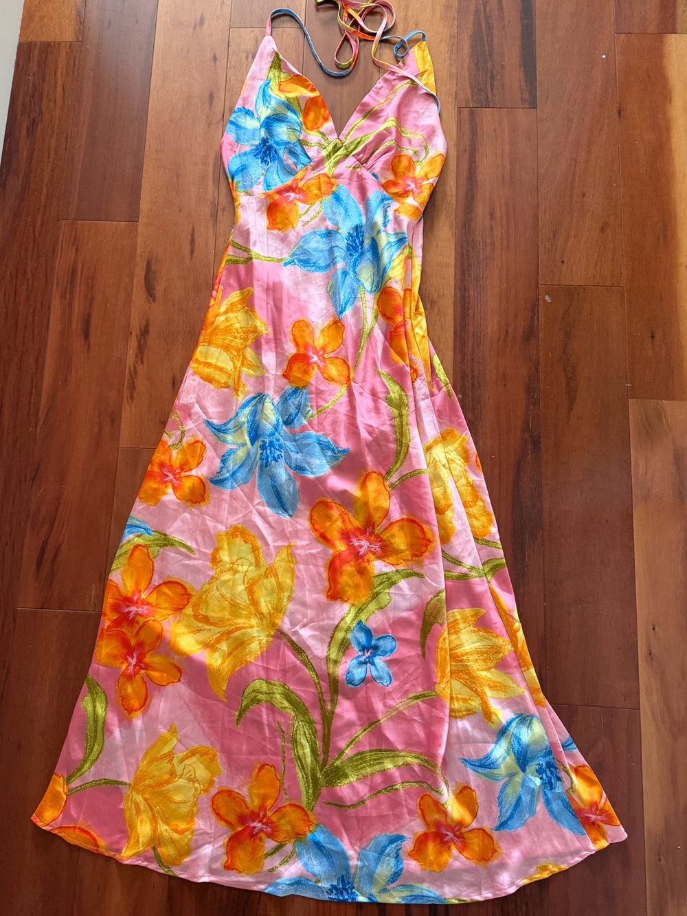 Mahina Pink Tropical Watercolor Slip Dress